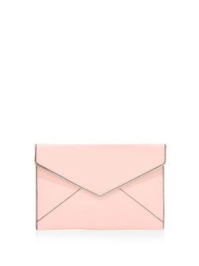 Shop Rebecca Minkoff Leo Leather Envelope Clutch In Peony