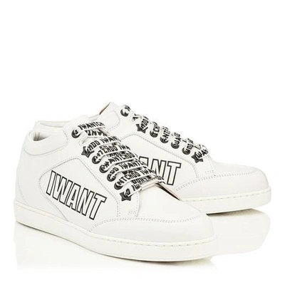 MIAMI Chalk Nappa Leather Sneakers with Logo Embossed Leather