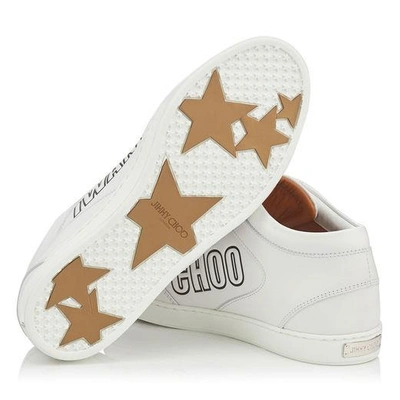 MIAMI Chalk Nappa Leather Sneakers with Logo Embossed Leather
