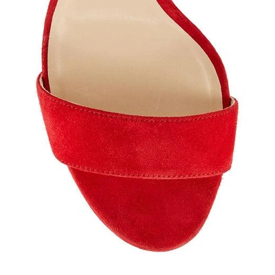 Shop Jimmy Choo Misty 120 Red Suede Platform Sandals