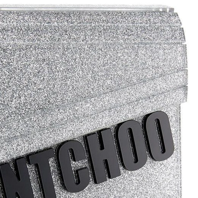 CANDY Silver I Want Choo Glitter Acrylic Clutch Bag