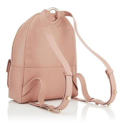 Shop Jimmy Choo Cassie Ballet Pink Nappa Leather Backpack With Gold Round Stud Detailing