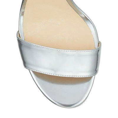 MISTY 120 Silver Liquid Mirror Leather Platform Sandals