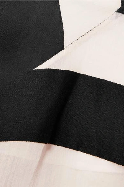 Shop Marques' Almeida Asymmetric Striped Cotton And Silk-blend Gauze Midi Skirt In Black