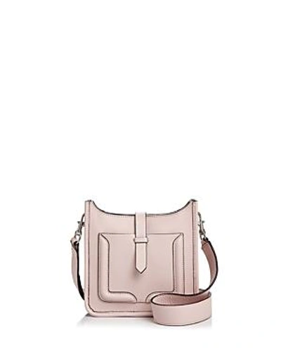 Shop Rebecca Minkoff Mini Unlined Feed Leather Crossbody - 100% Exclusive In Peony/silver