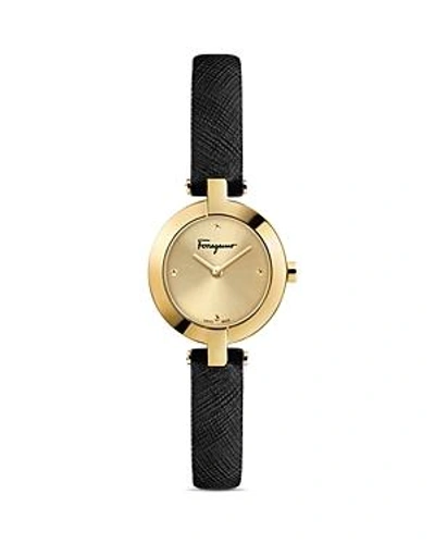 Shop Ferragamo Miniature Watch, 26mm In Gold/black