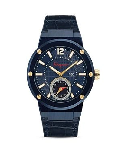 Shop Ferragamo F-80 Motion Smartwatch, 44mm In Blue