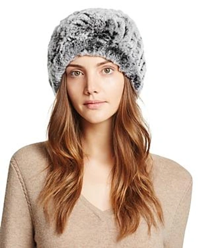 Shop Surell Rabbit Fur Slouch Hat In Gray