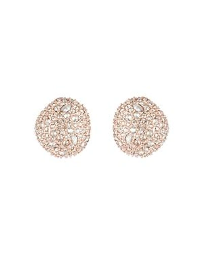 Shop Alexis Bittar Button Pave Stud Earrings In Rose Gold