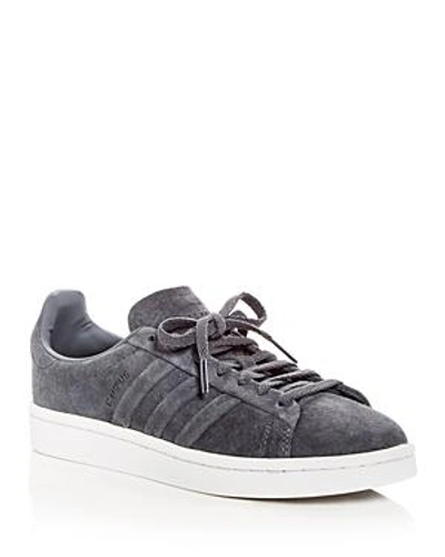 Shop Adidas Originals Women's Campus Suede Lace Up Sneakers In Charcoal