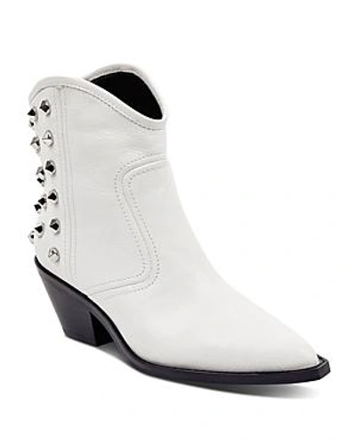 Shop Marc Fisher Ltd Baily Studded Leather Western Booties In White