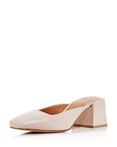 Shop Loq Women's Leather Square Heel Mules In Lila Pink