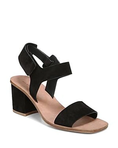 Shop Via Spiga Women's Kamille Suede Block Heel Ankle Strap Sandals In Black