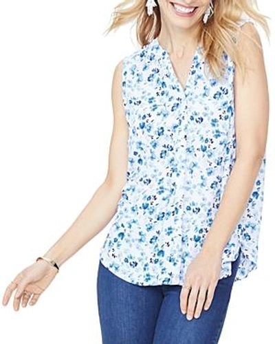 Shop Nydj Floral-print Blouse In Buttercups Afield Wave