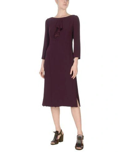 Shop Prada Knee-length Dress In Deep Purple