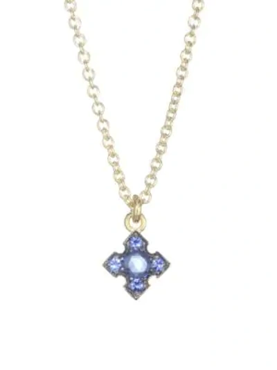 Shop Ila Igafe Blue Sapphire Necklace In Yellow Gold
