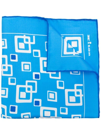 Shop Kiton Square Printed Scarf - Blue