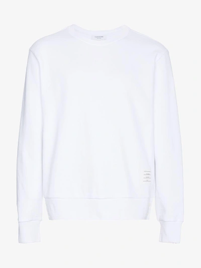 Thom Browne Rwb-stripe Cotton Sweatshirt In Weiss