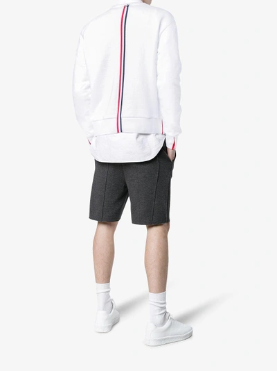 Thom Browne Rwb-stripe Cotton Sweatshirt In Weiss