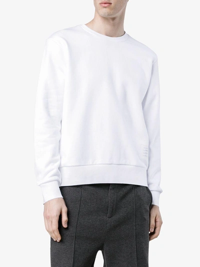 Thom Browne Rwb-stripe Cotton Sweatshirt In Weiss