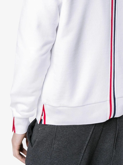 Thom Browne Rwb-stripe Cotton Sweatshirt In Weiss