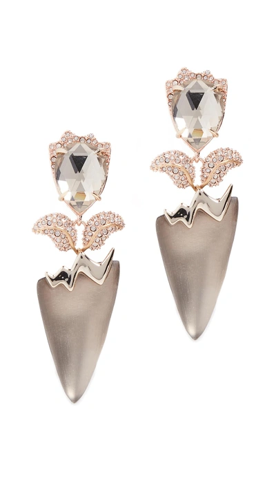 Shop Alexis Bittar Abstract Flower Clip On Earrings In Warm Grey