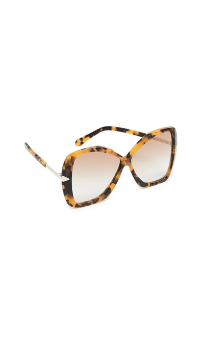 Shop Karen Walker Mary Sunglasses In Crazy Tort/brown Grad Tint
