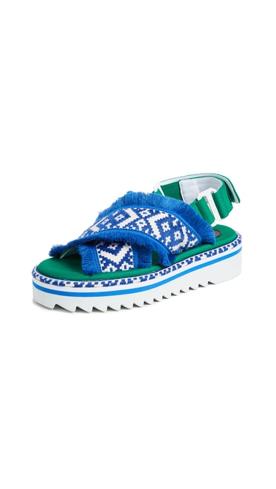 Shop Suecomma Bonnie Ethnic Platform Sandals In Blue