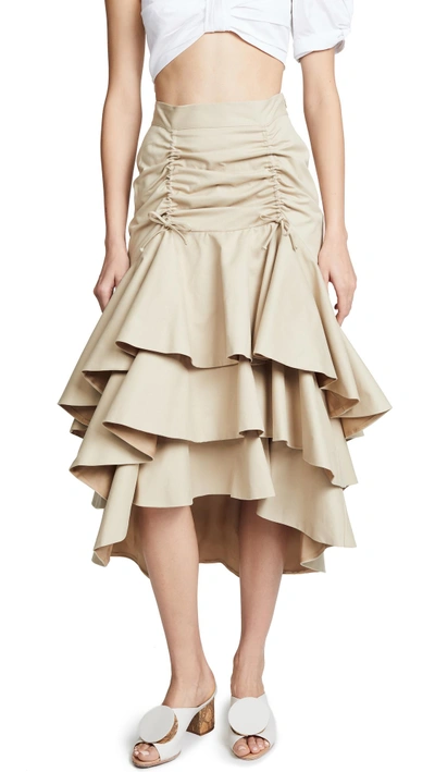 Shop Viva Aviva Candelaria Khaki Skirt