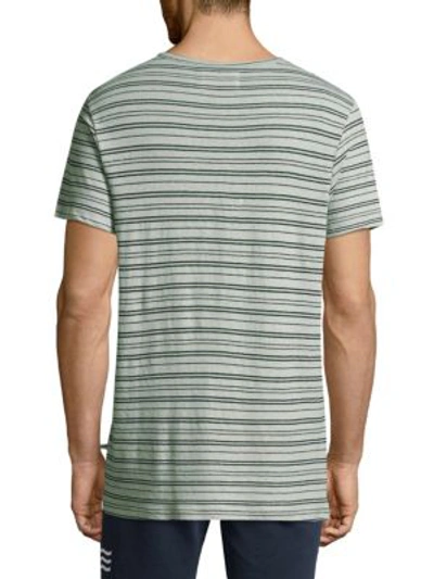 Shop Sol Angeles Striped Crewneck Tee In Natural