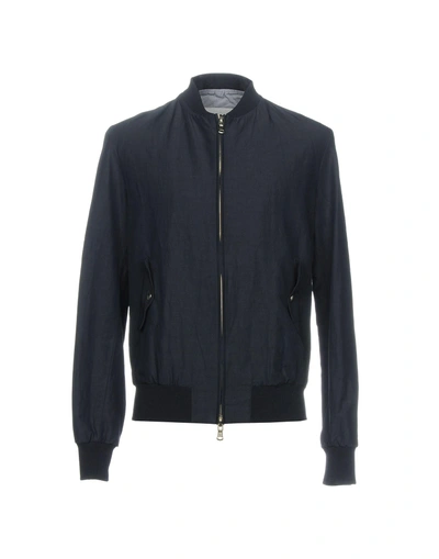 Shop Aglini Bomber In Dark Blue