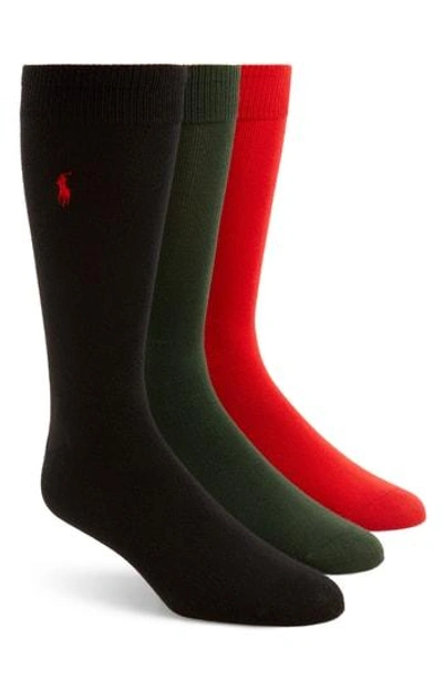 Shop Polo Ralph Lauren Assorted 3-pack Supersoft Socks In Black Assorted