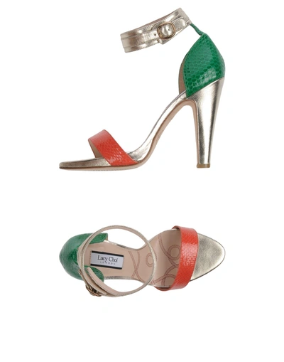 Shop Lucy Choi London Sandals In Coral