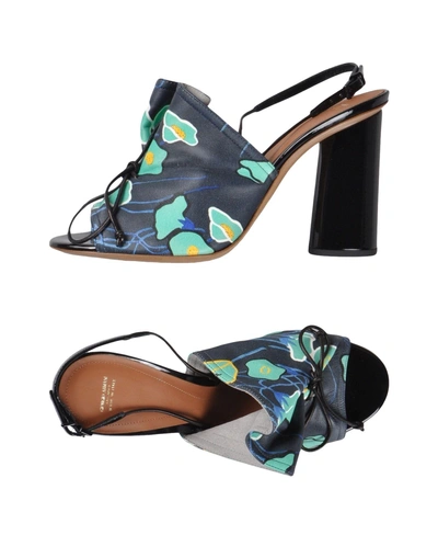 Shop Giorgio Armani Sandals In Slate Blue