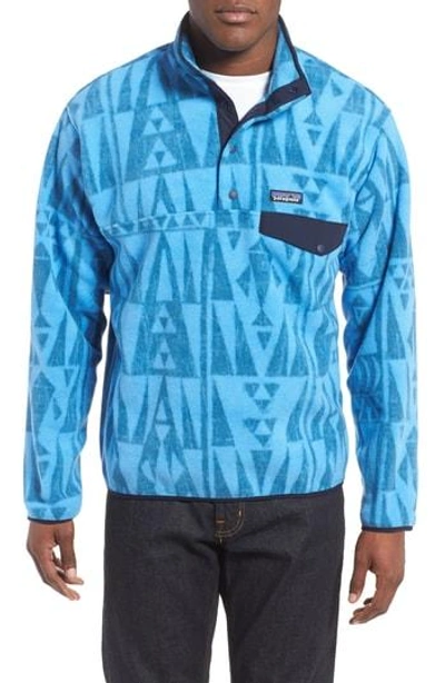Shop Patagonia Synchilla Snap-t Fleece Pullover In Blue