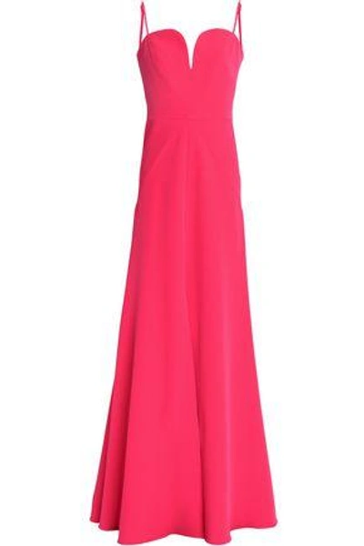 Shop Milly Stretch-crepe Gown In Magenta