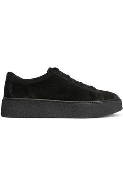 Shop Vince . Woman Neela Suede Platform Sneakers Black