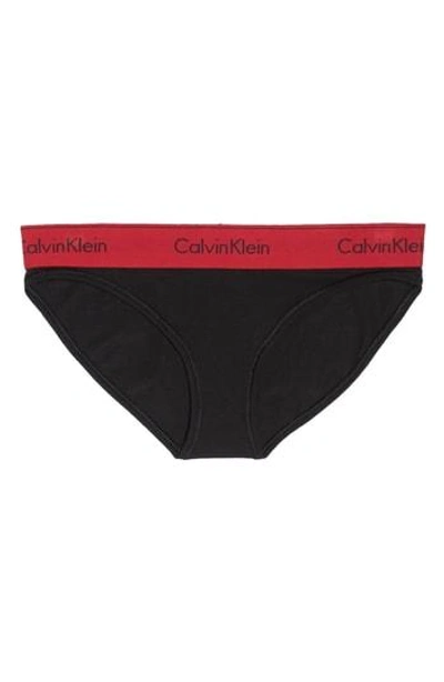 Shop Calvin Klein 'modern Cotton Collection' Cotton Blend Bikini In Black Empower