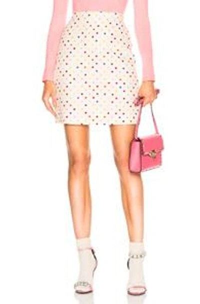 Shop Valentino Polka Dot Mini Skirt In Polka Dots,white