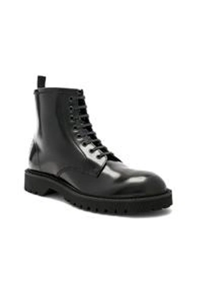 Shop Saint Laurent Leather William 25 Lace-up Wingtip Boots In Black