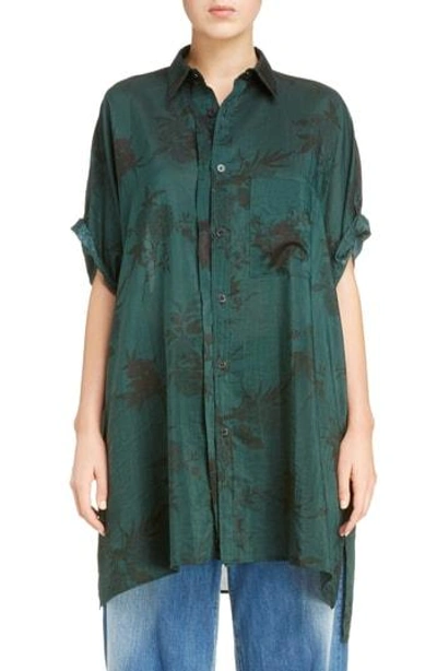 Shop Y's Floral Print Shirt In Green