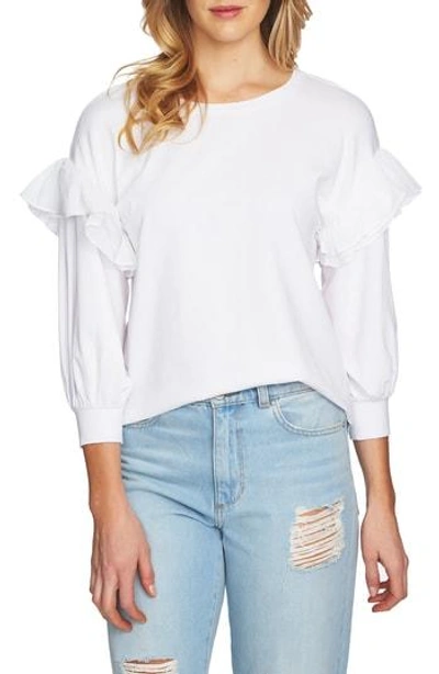 Shop 1.state Ruffle Pullover In Ultra White