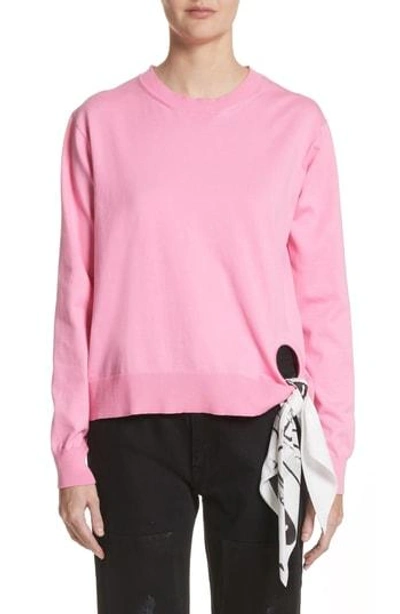 Shop Calvin Klein 205w39nyc Scarf Hem Sweater In Rose Bloom