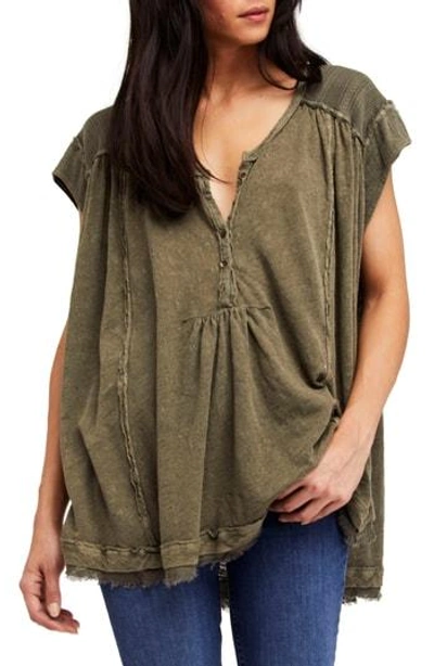 Shop Free People Aster Henley Top In Army