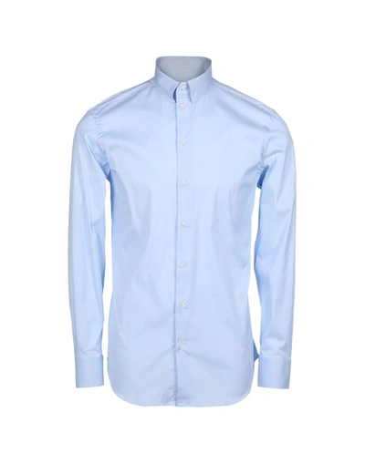 Shop Emporio Armani Solid Color Shirt In Sky Blue
