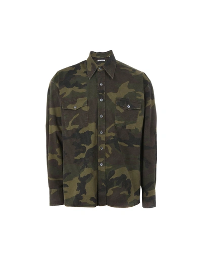 Shop Our Legacy Patterned Shirt In Military Green