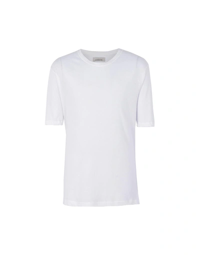 Shop Laneus T-shirt M/c Tinta Unita Spacchi Man T-shirt White Size M Cotton, Polyamide