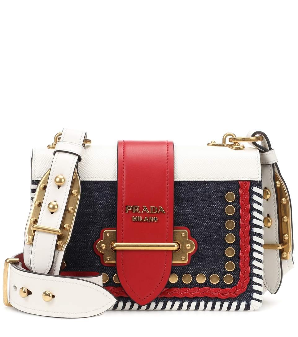 prada cahier denim bag