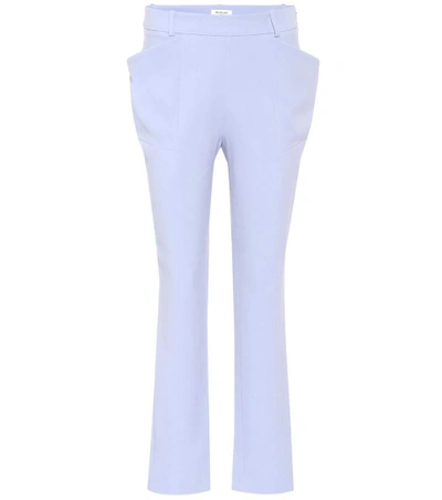 Shop Mugler Cady Crêpe Trousers In Blue