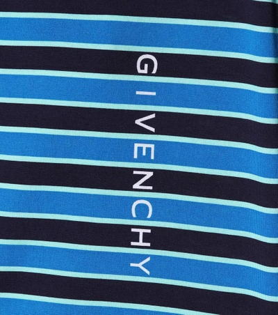 Shop Givenchy Striped Cotton Top In Blue